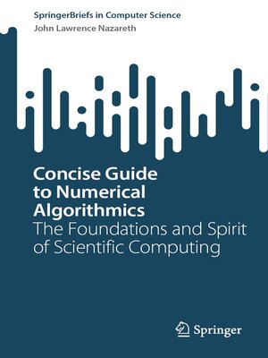 cover image of Concise Guide to Numerical Algorithmics